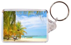 Jamaica - Beach - Caribbean - Double Sided Large Keyring Key Fob Chain Ring Gift Present Souvenir A2