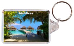 Maldives - Double Sided Large Keyring Key Fob Chain Ring Gift Present Souvenir A5