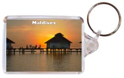Maldives - Double Sided Large Keyring Key Fob Chain Ring Gift Present Souvenir A6