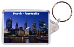 Perth - Australia - Double Sided Large Keyring Key Fob Chain Ring Gift Present Souvenir A3
