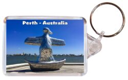 Perth - Australia - Double Sided Large Keyring Key Fob Chain Ring Gift Present Souvenir A4