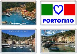 Portofino - Italy - 4 PACK - Jumbo Fridge Magnet Souvenir Gift Present