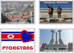 Pyongyang - North Korea - 4 PACK - Jumbo Fridge Magnet Souvenir Gift Present