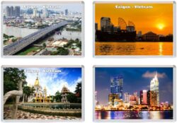 Saigon - Vietnam - 4 PACK - Jumbo Fridge Magnet Souvenir Gift Present