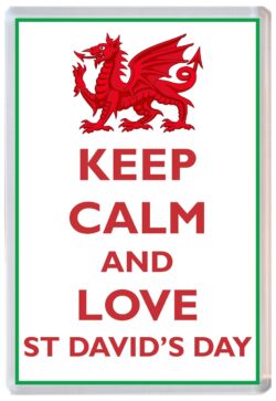 Keep Calm and Love St David's Day - Jumbo Fridge Magnet Souvenir Gift Present