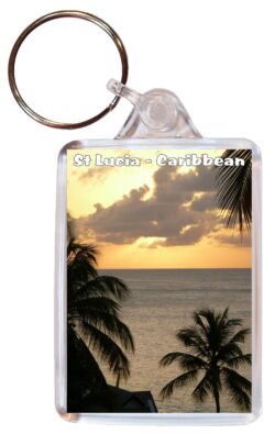 St Lucia - Caribbean - Double Sided Large Keyring Key Fob Chain Ring Gift Present Souvenir A3