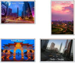 Taipei - Taiwan - 4 PACK - Jumbo Fridge Magnet Souvenir Gift Present