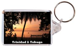 Trinidad & Tobago - Caribbean - Double Sided Large Keyring Key Fob Chain Ring Gift Present Souvenir A4