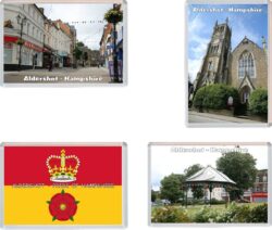 Aldershot - Hampshire - 4 PACK - Jumbo Fridge Magnet Souvenir Gift Present