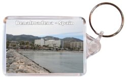 Benalmadena - Costa del Sol - Spain - Double Sided Large Keyring Key Fob Chain Ring Gift Present Souvenir F1