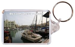 Benalmadena - Costa del Sol - Spain - Double Sided Large Keyring Key Fob Chain Ring Gift Present Souvenir F2