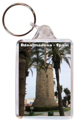 Benalmadena - Costa del Sol - Spain - Double Sided Large Keyring Key Fob Chain Ring Gift Present Souvenir F3