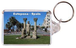 Estepona - Costa del Sol - Spain - Double Sided Large Keyring Key Fob Chain Ring Gift Present Souvenir F6