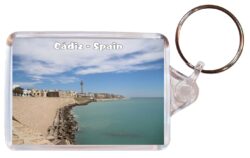 Cadiz - Costa de la Luz - Spain - Double Sided Large Keyring Key Fob Chain Ring Gift Present Souvenir F1