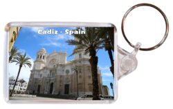 Cadiz - Costa de la Luz - Spain - Double Sided Large Keyring Key Fob Chain Ring Gift Present Souvenir F4