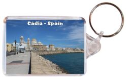 Cadiz - Costa de la Luz - Spain - Double Sided Large Keyring Key Fob Chain Ring Gift Present Souvenir F5
