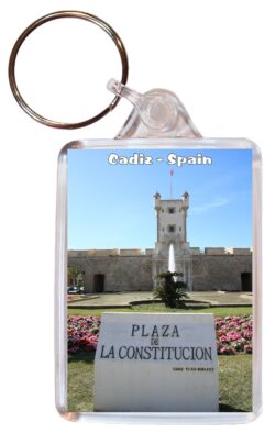 Cadiz - Costa de la Luz - Spain - Double Sided Large Keyring Key Fob Chain Ring Gift Present Souvenir F9