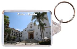 Coin - Spain - Double Sided Large Keyring Key Fob Chain Ring Gift Present Souvenir F2