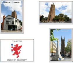 Taunton - Somerset - 4 PACK - Jumbo Fridge Magnet Souvenir Gift Present