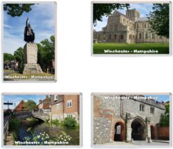 Winchester - Hampshire - 4 PACK - Jumbo Fridge Magnet Souvenir Gift Present