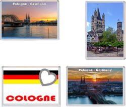 Cologne - Germany - 4 PACK - Jumbo Fridge Magnet Souvenir Gift Present
