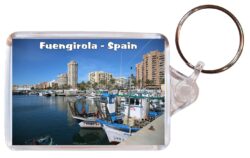 Fuengirola - Costa del Sol - Spain - Double Sided Large Keyring Key Fob Chain Ring Gift Present Souvenir F6