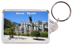Jerez de la Frontera - Andalusia - Spain - Double Sided Large Keyring Key Fob Chain Ring Gift Present Souvenir F10