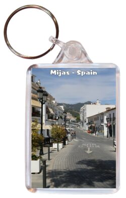 Mijas - Andalusia - Costa del Sol - Spain - Double Sided Large Keyring Key Fob Chain Ring Gift Present Souvenir F1
