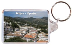 Mijas - Andalusia - Costa del Sol - Spain - Double Sided Large Keyring Key Fob Chain Ring Gift Present Souvenir F2