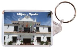 Mijas - Andalusia - Costa del Sol - Spain - Double Sided Large Keyring Key Fob Chain Ring Gift Present Souvenir F3