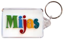 Mijas - Andalusia - Costa del Sol - Spain - Double Sided Large Keyring Key Fob Chain Ring Gift Present Souvenir F4