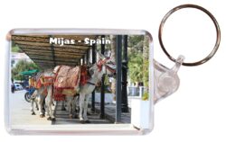 Mijas - Andalusia - Costa del Sol - Spain - Double Sided Large Keyring Key Fob Chain Ring Gift Present Souvenir F5