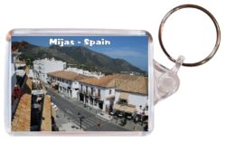 Mijas - Andalusia - Costa del Sol - Spain - Double Sided Large Keyring Key Fob Chain Ring Gift Present Souvenir F7