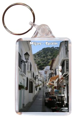 Mijas - Andalusia - Costa del Sol - Spain - Double Sided Large Keyring Key Fob Chain Ring Gift Present Souvenir F8
