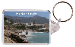 Nerja - Costa del Sol - Spain - Double Sided Large Keyring Key Fob Chain Ring Gift Present Souvenir F1