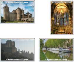 Carcassonne - France - 4 PACK - Jumbo Fridge Magnet Souvenir Gift Present
