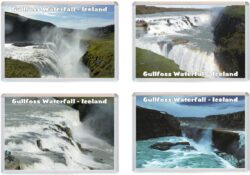 Gullfoss Waterfall - Iceland - 4 PACK - Jumbo Fridge Magnet Souvenir Gift Present