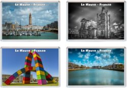 Le Havre - France - 4 PACK - Jumbo Fridge Magnet Souvenir Gift Present