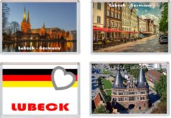 Lubeck - Germany - 4 PACK - Jumbo Fridge Magnet Souvenir Gift Present