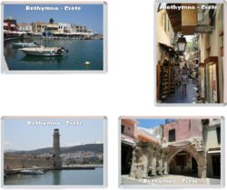 Rethymno - Crete - Greece - 4 PACK - Jumbo Fridge Magnet Souvenir Gift Present
