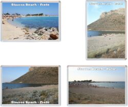 Stravros Beach - Crete - Greece - 4 PACK - Jumbo Fridge Magnet Souvenir Gift Present