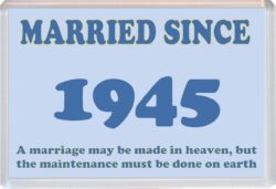 Married Since 1945 - Jumbo Fridge Magnet Souvenir Gift Present Wedding Anniversary