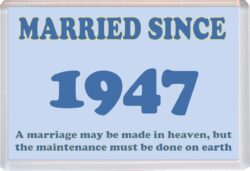Married Since 1947 - Jumbo Fridge Magnet Souvenir Gift Present Wedding Anniversary