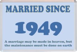 Married Since 1949 - Jumbo Fridge Magnet Souvenir Gift Present Wedding Anniversary