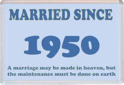 Married Since 1950 - Jumbo Fridge Magnet Souvenir Gift Present Wedding Anniversary