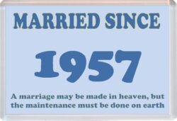 Married Since 1957 - Jumbo Fridge Magnet Souvenir Gift Present Wedding Anniversary