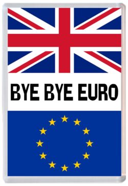 Bye Bye Euro - Jumbo Fridge Magnet Souvenir Gift Present Brexit Vote Referendum 2016