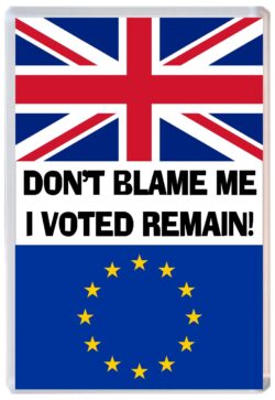 Don't Blame Me I Voted Remain - Jumbo Fridge Magnet Souvenir Gift Present Brexit Vote Referendum 2016