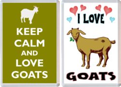 Keep Calm & I Love Goats (2 PACK) - Jumbo Fridge Magnet Souvenir Gift Present