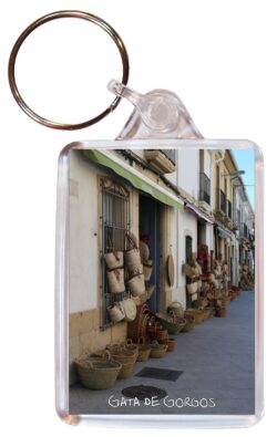 Gata de Gorgos - Costa Blanca - Spain - Double Sided Large Keyring Key Fob Chain Ring Gift Present Souvenir DE1
